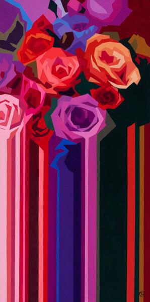 Malarstwo zatytułowany „Flowerfall” autorstwa Véronique Colin, Oryginalna praca, Akryl