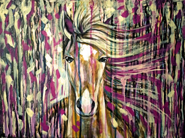 Schilderij getiteld "Horse Painting" door Veronika Pozdniakova, Origineel Kunstwerk, Acryl