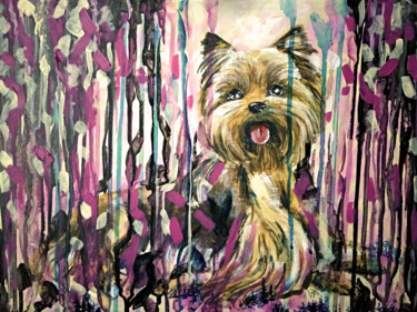 Pintura intitulada "Yorkshire Terrier A…" por Veronika Pozdniakova, Obras de arte originais, Acrílico