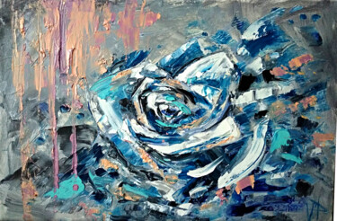 Schilderij getiteld "Rose Painting" door Veronika Pozdniakova, Origineel Kunstwerk, Olie