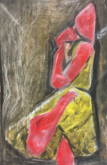 Картина под названием "Dancing in red" - Filip Callewaert, Подлинное произведение искусства, Масло