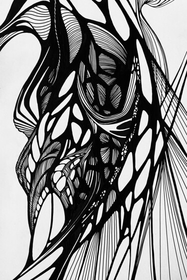 「Black. Abstraction.…」というタイトルの描画 Vesta Shiによって, オリジナルのアートワーク, ジェルペン