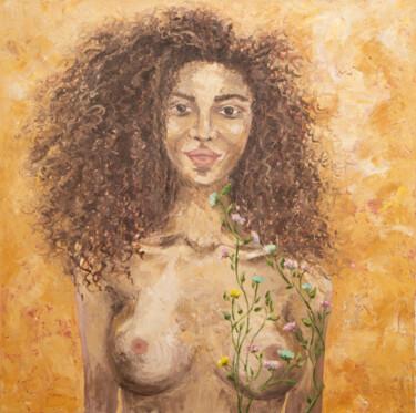 Malerei mit dem Titel "Nude" von Vetrinna, Original-Kunstwerk, Öl Auf Keilrahmen aus Holz montiert