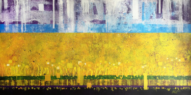 Картина под названием "Rapeseed field. Gol…" - Natalia Veyner, Подлинное произведение искусства, Акрил