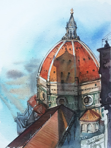 "Florence Cathedral…" başlıklı Tablo Natalia Veyner tarafından, Orijinal sanat, Suluboya