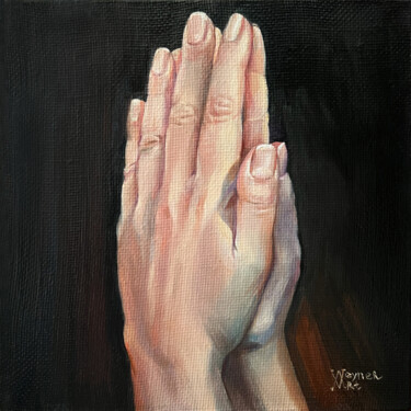 Malerei mit dem Titel "Help me. Hand paint…" von Natalia Veyner, Original-Kunstwerk, Öl