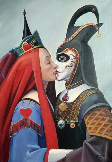 Schilderij getiteld "The lovers. Venetia…" door Natalia Veyner, Origineel Kunstwerk, Olie