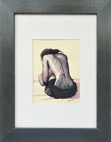 제목이 "Sitting naked girl.…"인 그림 Natalia Veyner로, 원작, 잉크