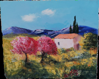 Peinture intitulée "Paysage du Sud" par Véronique Fermé, Œuvre d'art originale, Huile