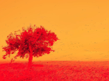 Arte digital titulada "The Red Tree" por Viajacobi, Obra de arte original, Pintura Digital