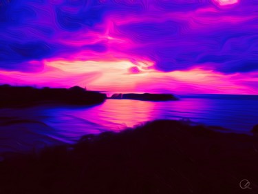 Digital Arts titled "Costa Lucense Sunset" by Viajacobi, Original Artwork, Digital Painting