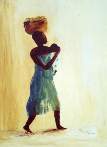 Ζωγραφική με τίτλο "La mère" από Yvette Vianney-Liaud, Αυθεντικά έργα τέχνης