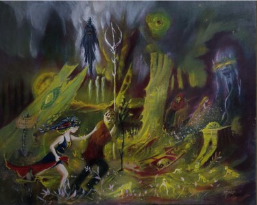 「Underworld」というタイトルの絵画 Richard Hubbardによって, オリジナルのアートワーク, オイル