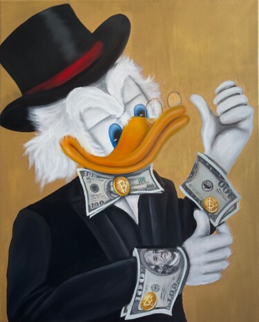 Painting titled "Dagobert / Scrooge…" by Vicca, Original Artwork, Oil