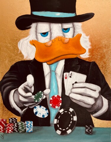 Pittura intitolato "Blackjack - Scrooge…" da Vicca, Opera d'arte originale, Olio Montato su Telaio per barella in legno