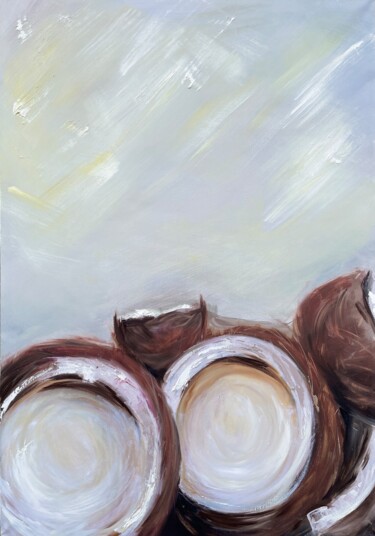 Schilderij getiteld "Coconut" door Victo, Origineel Kunstwerk, Olie