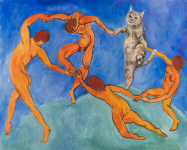 Schilderij getiteld "La Danse Matisse: n…" door Victo, Origineel Kunstwerk, Olie
