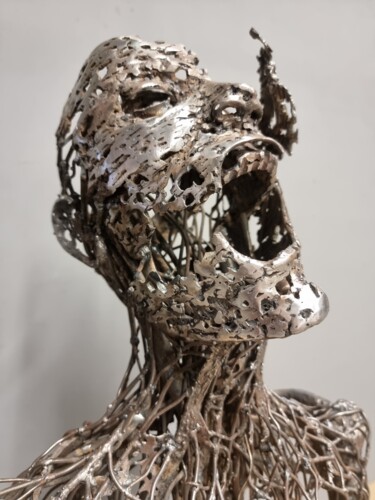 Sculpture titled "l'écorché" by Victor-Emmanuel Camusso, Original Artwork, Metals