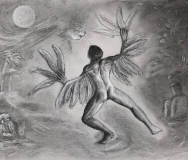 Dibujo titulada "Encontro com o inco…" por Victor G Ferrari, Obra de arte original, Carbón