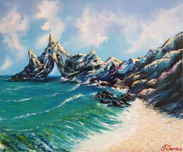 Pittura intitolato "Sea and rocks." da Victoria Beko, Opera d'arte originale, Olio