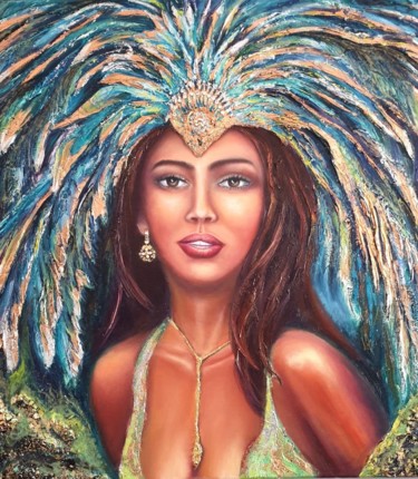 Painting titled "Carnaval brésilien." by Victoria Beko, Original Artwork, Oil