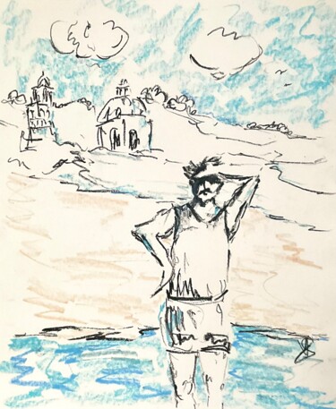 Drawing titled "Horizons." by Victoria General, Original Artwork, Wax