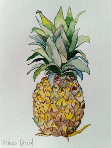 「Ananas」というタイトルの絵画 Victoria Girerdによって, オリジナルのアートワーク, 水彩画