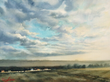 Schilderij getiteld "Morning light" door Victoria Lyashenko, Origineel Kunstwerk, Aquarel