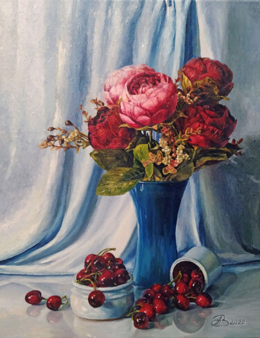 Malerei mit dem Titel "In the color of the…" von Victoria Popushoy, Original-Kunstwerk, Öl