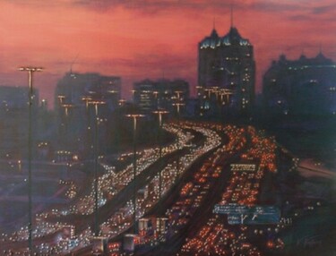 Pittura intitolato "Rush Hour" da Victoria Wallace, Opera d'arte originale, Acrilico