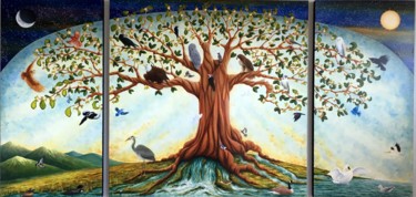 Картина под названием "The Tree of Life -…" - Victoria Armstrong, Подлинное произведение искусства, Акрил