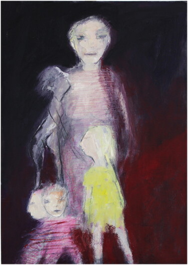 Pintura intitulada "L'ombre de toi même" por Victorine Follana, Obras de arte originais, Óleo Montado em Cartão