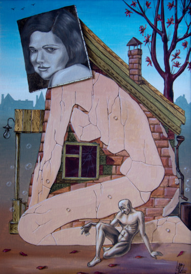 Картина под названием "Emptiness" - Victor Molev, Подлинное произведение искусства, Масло Установлен на Деревянная рама для…