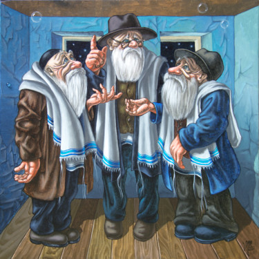 Schilderij getiteld "Rebbe, what is impr…" door Victor Molev, Origineel Kunstwerk, Olie