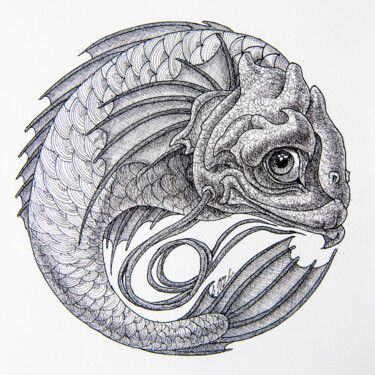 "Longwhisker Fish" başlıklı Resim Victor Molev tarafından, Orijinal sanat, Mürekkep