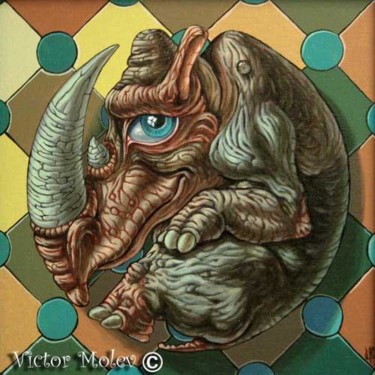 "Rhino" başlıklı Tablo Victor Molev tarafından, Orijinal sanat, Diğer