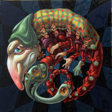 Schilderij getiteld "Memento mori.Red Sc…" door Victor Molev, Origineel Kunstwerk, Olie