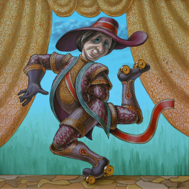 Pintura titulada "Roller Skates." por Victor Molev, Obra de arte original, Oleo
