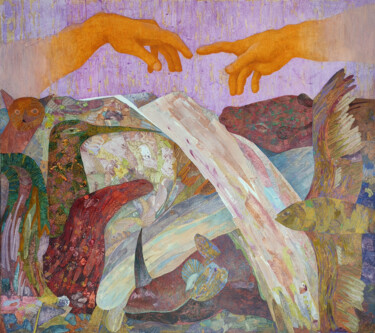 Schilderij getiteld "Сотворение Мира" door Victorov Mihail, Origineel Kunstwerk, Olie