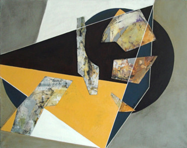 Peinture intitulée "composition avec tr…" par Isabelle Viennois, Œuvre d'art originale, Huile