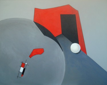 Peinture intitulée "10-la-boule-blanche…" par Isabelle Viennois, Œuvre d'art originale, Acrylique