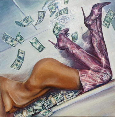 Painting titled "Money" by Vika Skaya, Original Artwork, Oil