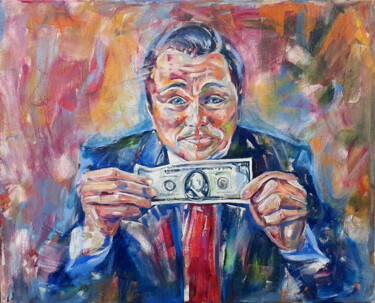 Картина под названием "Wolf of Wall Street" - Vika Skaya, Подлинное произведение искусства, Масло