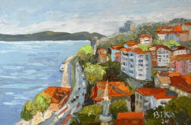 Peinture intitulée "Beach. Series "City…" par Viktoriia Slavinska, Œuvre d'art originale, Huile