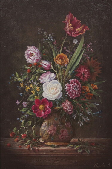 Картина под названием "Flower symphony" - Viktar Yushkevich Yuvart, Подлинное произведение искусства, Акрил