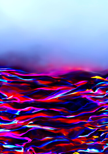 Digitale Kunst getiteld "Misty waves" door Viktor Artemev, Origineel Kunstwerk, Digitaal Schilderwerk