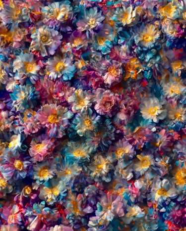 Digitale Kunst getiteld "Flowers 22" door Viktor Artemev, Origineel Kunstwerk, Digitaal Schilderwerk