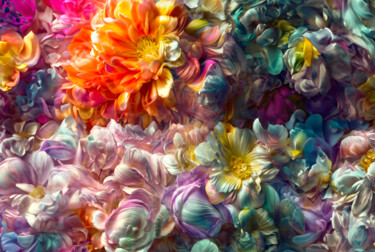 Arts numériques intitulée "Floral horizon" par Viktor Artemev, Œuvre d'art originale, Peinture numérique