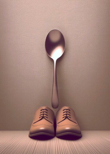 Digitale Kunst mit dem Titel "Spoon" von Viktor Artemev, Original-Kunstwerk, Digitale Malerei