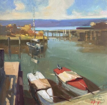 Malerei mit dem Titel "Boote" von Viktor Grabar, Original-Kunstwerk, Öl